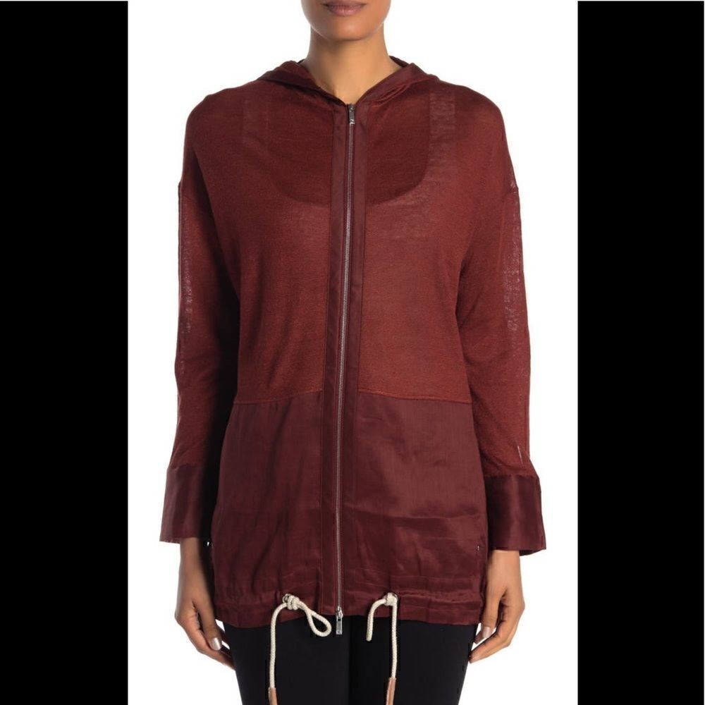 Lafayette 148 New York Women’s relaxed hooded blend linen sweater jacket XS NWT - Picture 2 of 10